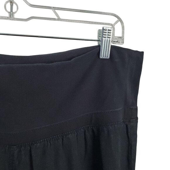 Old Navy Size LP Large Petite Pants Linen Blend Wide Leg Flowy High Roll Waist - Picture 8 of 11